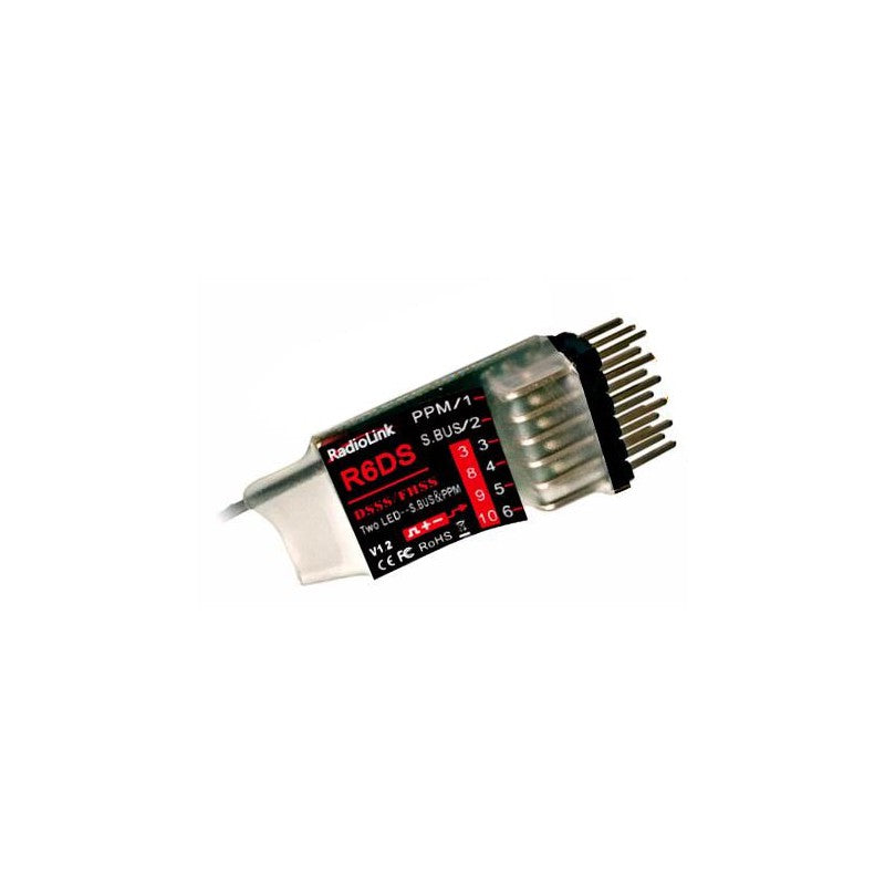 R6DS 2.4Ghz 6-Ch (10-Channels under PPM) Receiver (DSSS + FHSS)