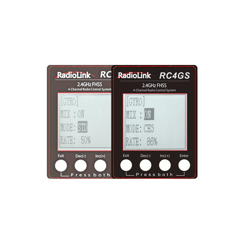 RC4GS V3 5-Channels radio with R6FG gyro integrated Receiver