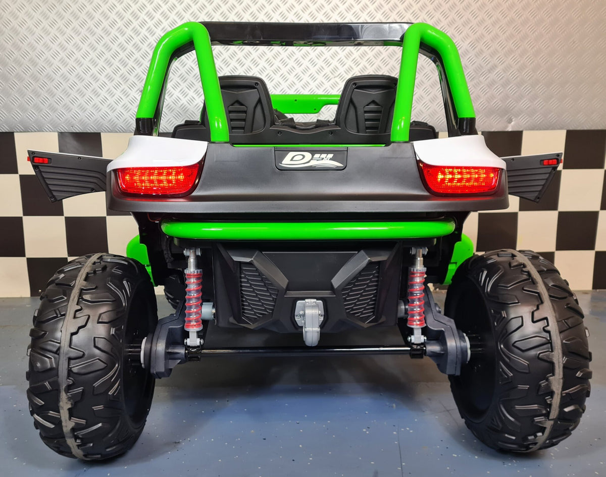 Kids' buggy 24V – 2 seats, white/green