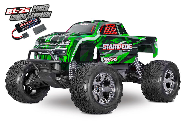 Traxxas 36354-4 Stampede 2WD 1/10 RTR TQ BL-2s HD Grøn