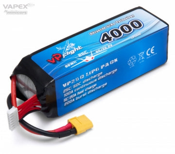 Vapex LP044FXT - Li-Po Battery 6S 22,2V 4000mAh 25C XT60-Connector