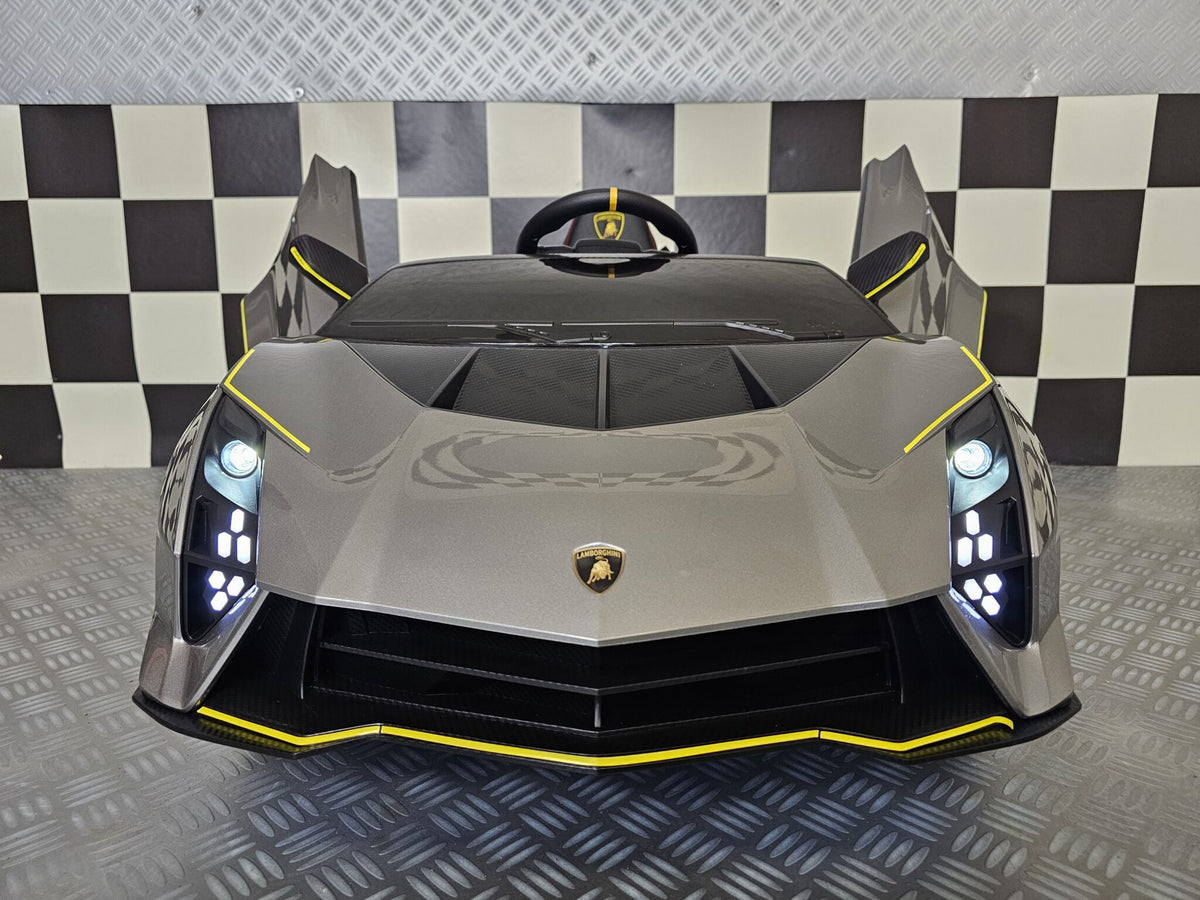 Lamborghini Auténtica 12V electric car for kids – 1 seat, metallic grey