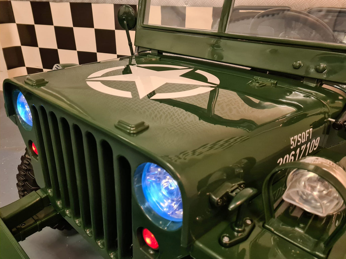 Jeep Willys 24V electric car for kids with remote control – green
