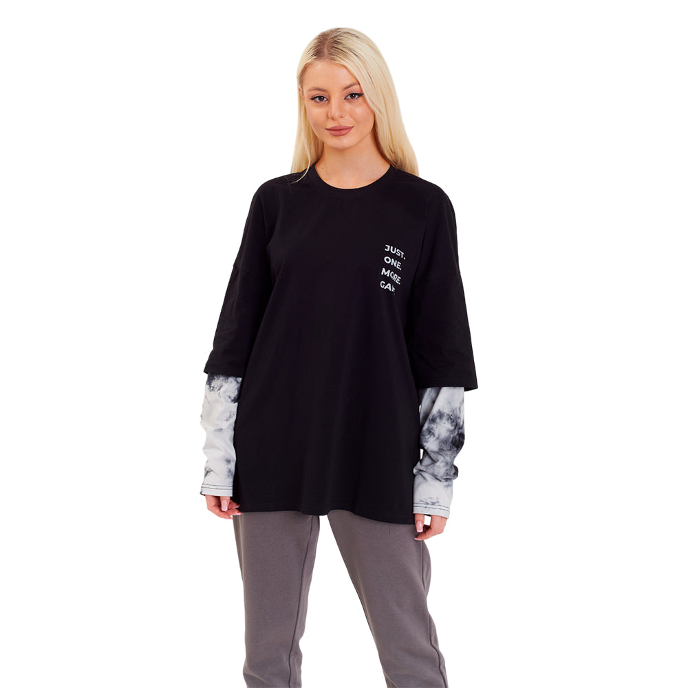 FragON tie dye long sleeve T-shirt, grey, 2XL