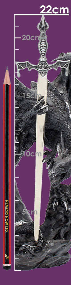 Gothic Black Dragon Sword Letter Opener Figurine
