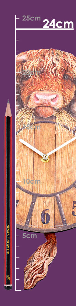 Highland Tickin' Cow Pendulum Clock
