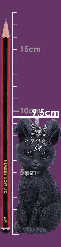 Pawzuph Black Horned Cat Hanging Decorative Ornament 10cm