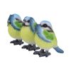 Three Wise Blue Tit Figurines in See no, Hear no, Speak no evil poses