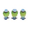 Three Wise Blue Tit Figurines in See no, Hear no, Speak no evil poses