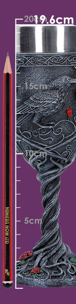 Twilight Bloom Gothic Raven Goblet 19.5cm