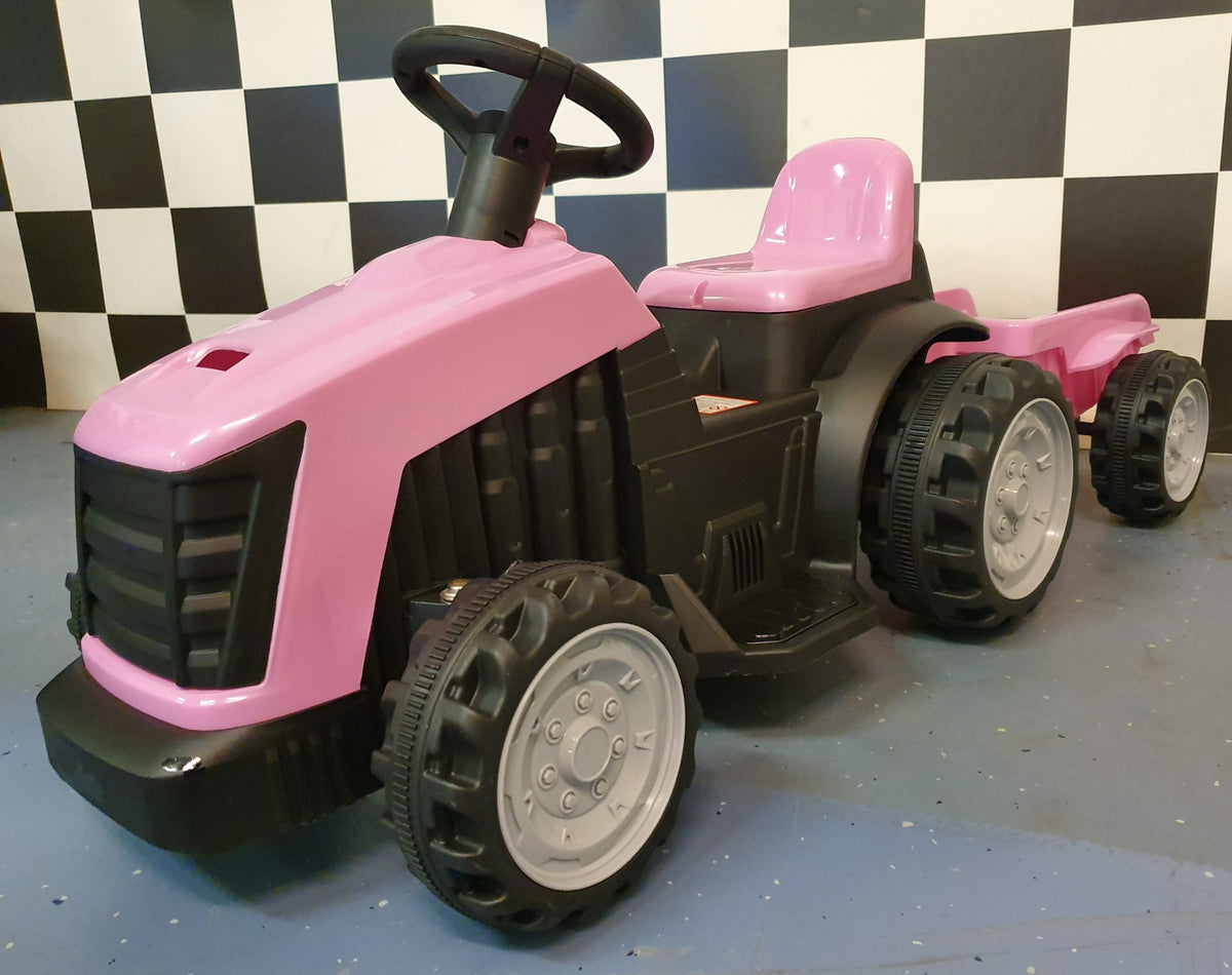 Kids' tractor 6V – 1 seat, pink