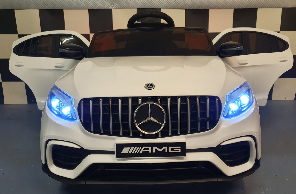 Mercedes-Benz GLC 63 AMG 12V electric car for kids – white