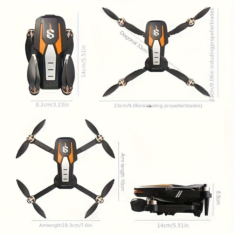 LU80 drone - maal sammenfoldet og udfoldet