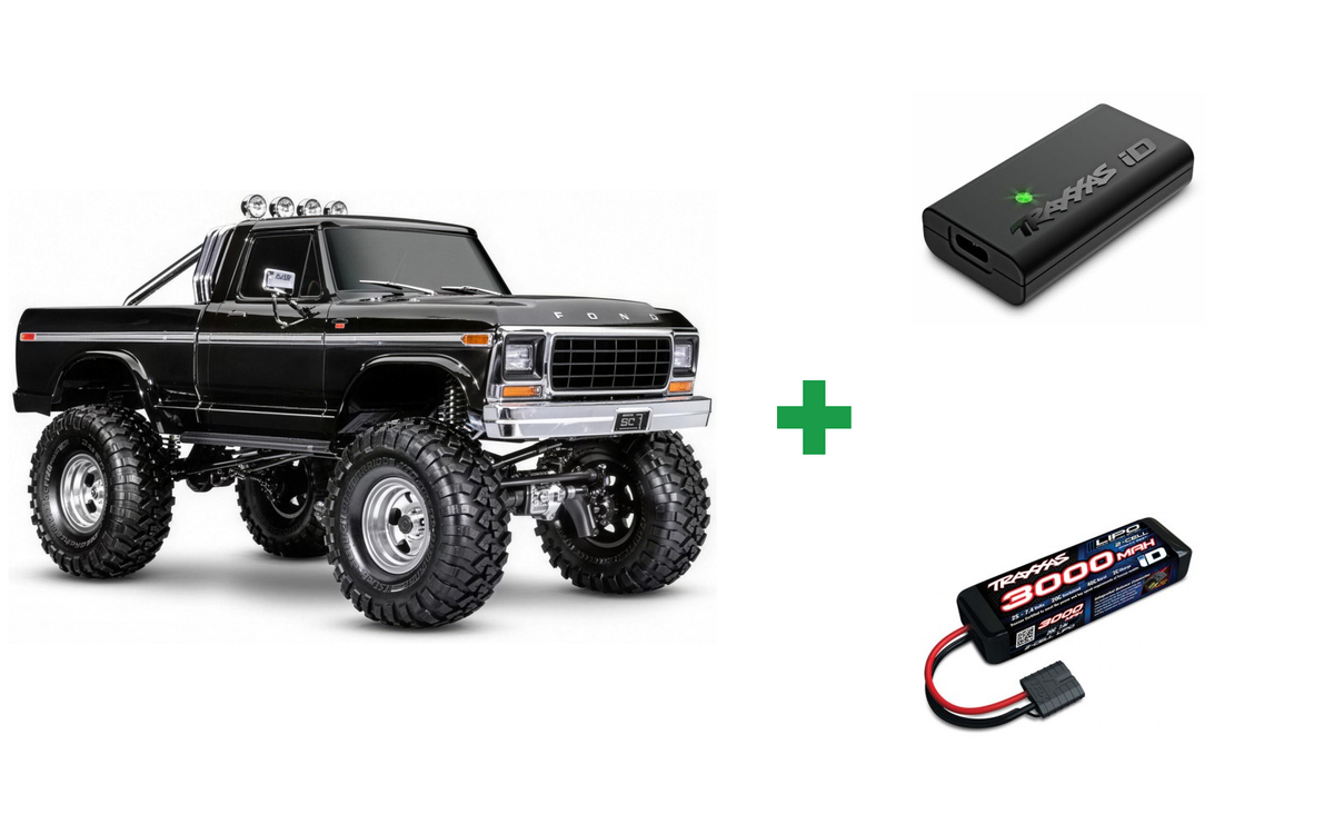 Kombopakke: Traxxas 92046-4 TRX-4 Crawler F150 High Trail RTR + USB-C lader og 2S batteri