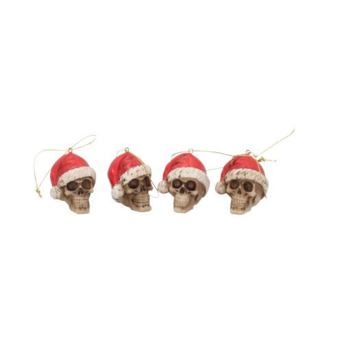 Set of Twelve Silent Night Skull Baubles