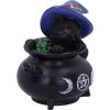 Hubble and Bubble Witches Familiar Black Cat and Cauldron Figurines