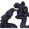 Black Drakaina and Dragonling Figurine