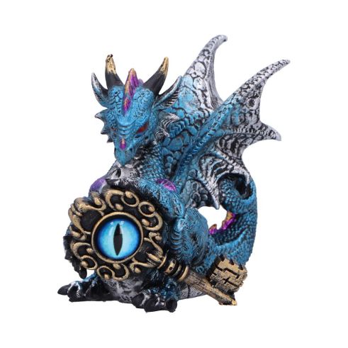 Keeper of the Key (Blue) – A Majestic Dragon Figurine