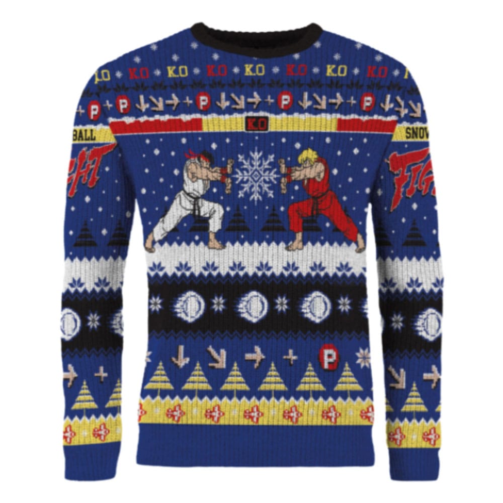 Street Fighter Christmas Sweater Ryu & Ken Size M