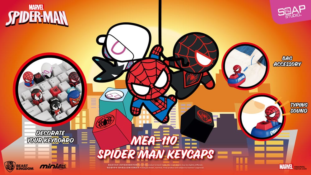 Spider Man Mini Egg Attack Blind Box Figures keycaps 5 cm Assortment (6)