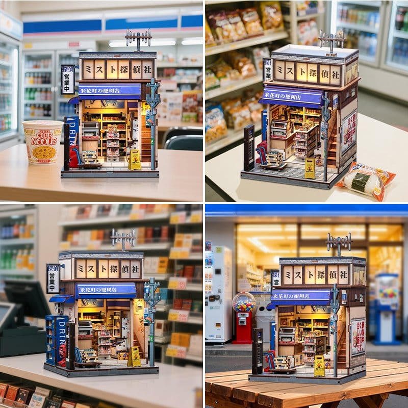 Miniature House Model Kit Beika-cho Convenience Store 22 x 15 cm