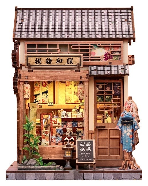 Miniature House Model Kit Sakura O Kimono Shop 19 x 14 cm