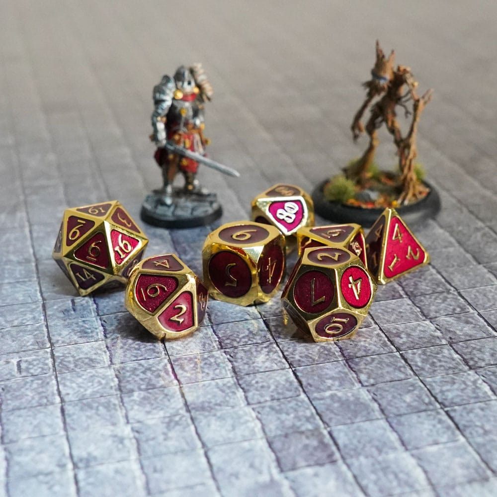FanRoll Dice Set Gold with Purple Enamel (7)