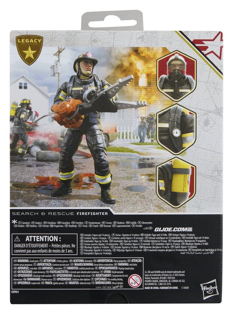 G.I. Joe Classified Series Legacy Collection Action Figure Search & Rescue Firefighter 15 cm