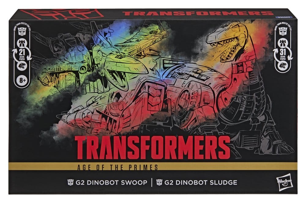 Transformers Age of the Primes Leader Class Action Figure 2-Pack G2 G2 Dinobot Swoop & G2 Dinobot Sludge 19 cm