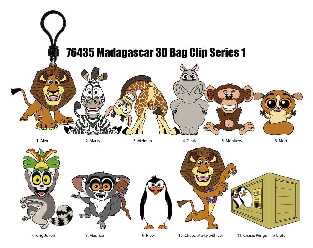 Madagascar 3D Foam Bag Clips Serie 1 Display (24)