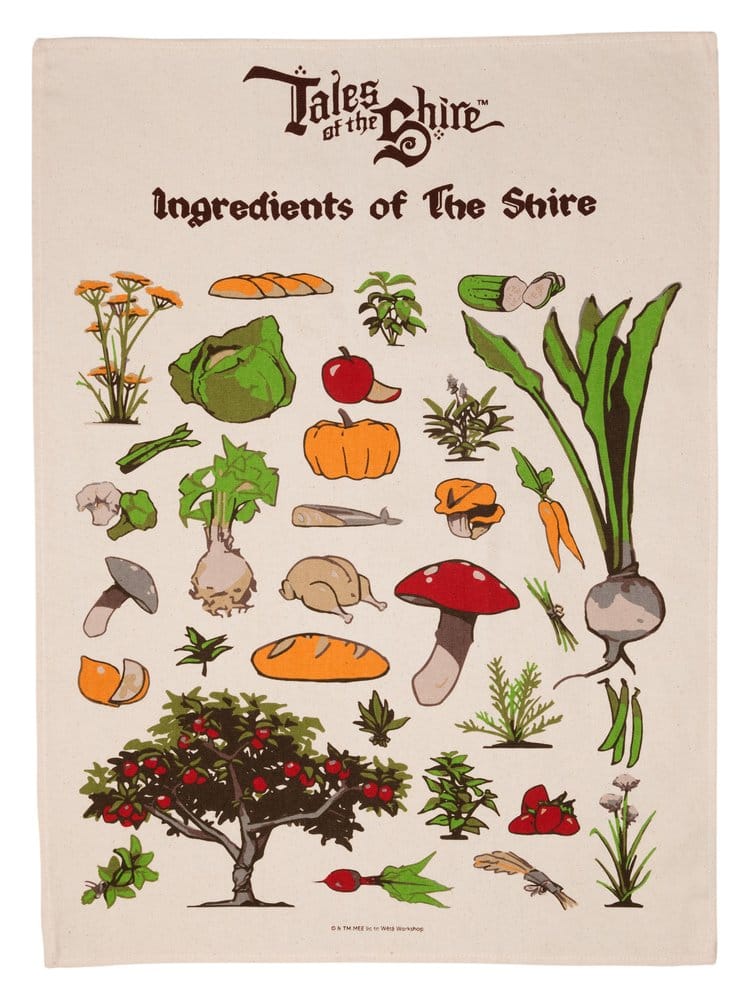 Lord of the Rings Tea Towel Ingredients of The Shire (Tales of the Shire (2025)) 69 cm