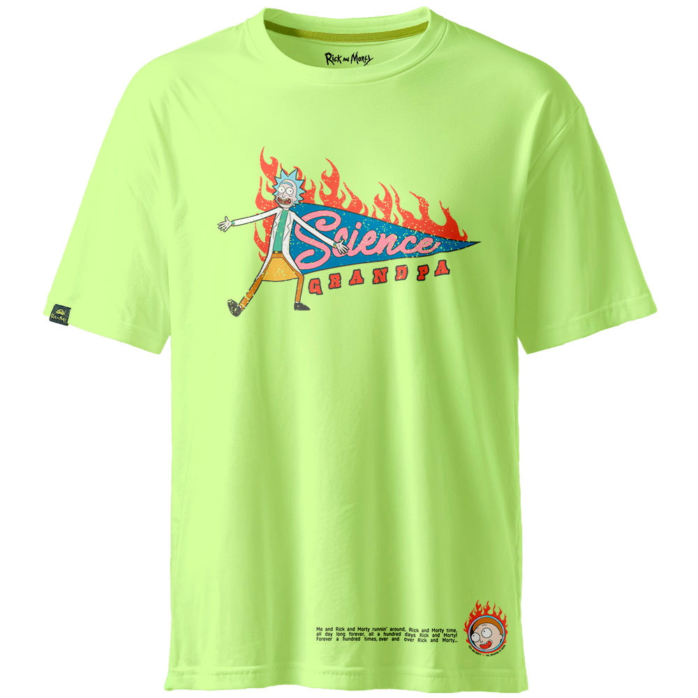 Rick and Morty Science Grandpa t-shirt light green, XXL