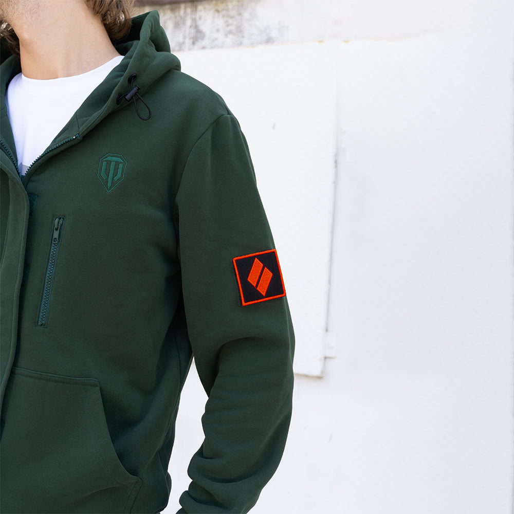 World of Tanks Zip hoodie with patches green, 2XL