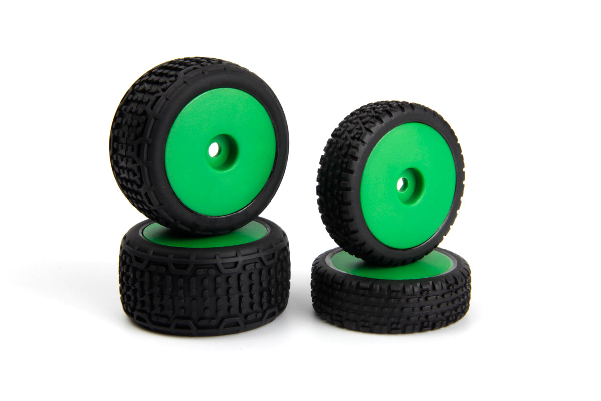 Sidebar Buggy Wheel/Tyre Set (Green/Front/Rear)