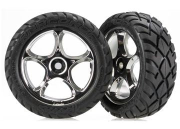 Traxxas 2479R Tires &amp; Wheels Anaconda/Tracer Chrome 2.2" 2WD Front (2)