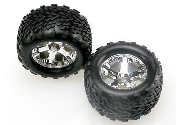 Traxxas 4171 Tires &amp; Wheels Talon/All-Star Chrome 2.8" (Nitro Front) (2)