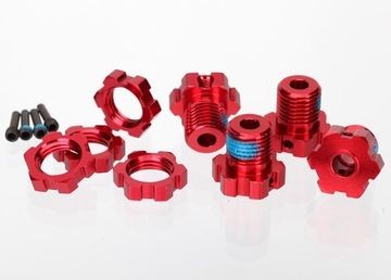 Traxxas 5353R Wheel Hub &amp; Nuts 17mm Aluminium Red (4)