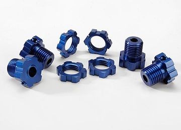 Traxxas 5353X Wheel Hub &amp; Nuts 17mm Aluminium Blue (4)
