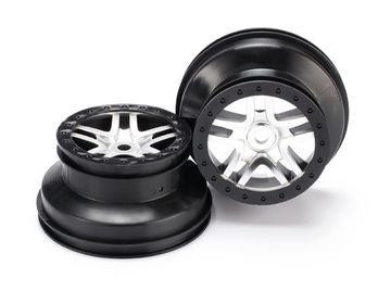 Traxxas 5974 Wheels SCT Split-Spoke Chrome-Black (14mm) 2.2/3.0" (2)