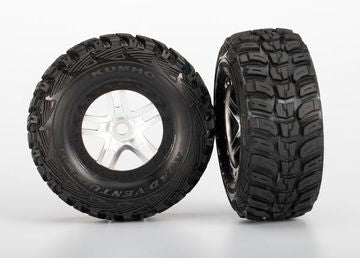 Traxxas 5976R Tires &amp; Wheels Kumho S1/S-Spoke Chrome-Black (14mm) (2)
