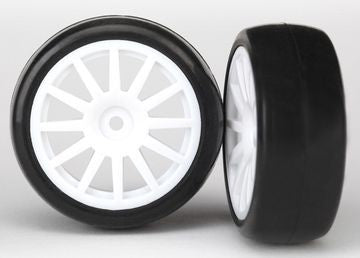 Traxxas 7572 T&W, SPOKE WHT WHEEL, SLICKS