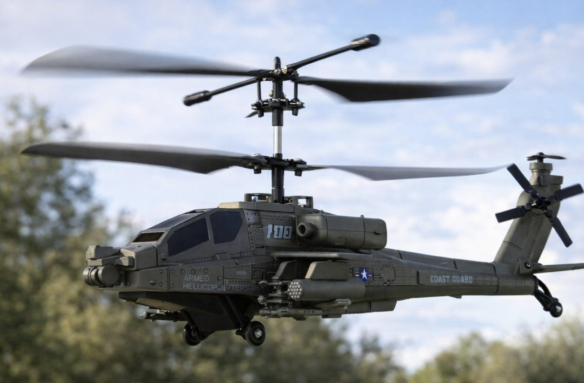 Remote-controlled Apache AH-64 Coaxial beginner helicopter – 3,5-channel RTF