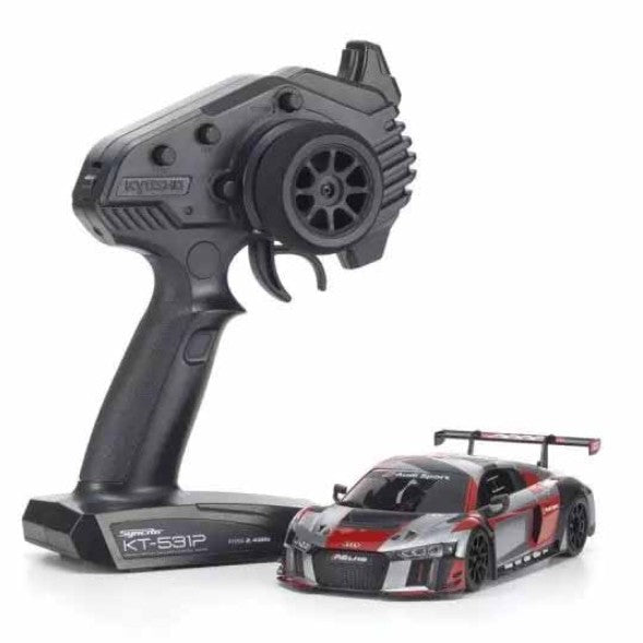 Kyosho Mini-Z MR-04 RWD Audi R8 LMS 2016 Gray/Red – remote-controlled car 1:27 RTR (32357RGB)
