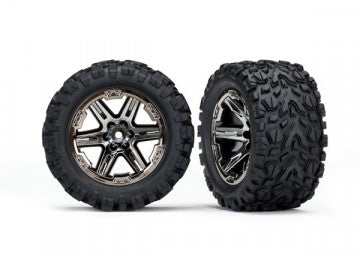 Traxxas 6774X Tires &amp; Wheels Talon Extreme/RXT Black Chrome 2.8" 2WD TSM