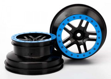 Traxxas 5884A Wheels SCT Split-Spoke Black-Blue 2.2/3.0" 4WD/2WD Bak (2)