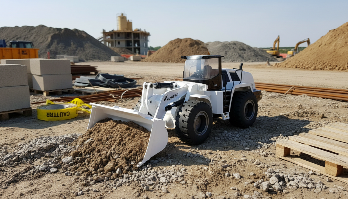Powerful Wheel loader G484E AE – in metal w. 10-functions, lights and sound in scale 1:14