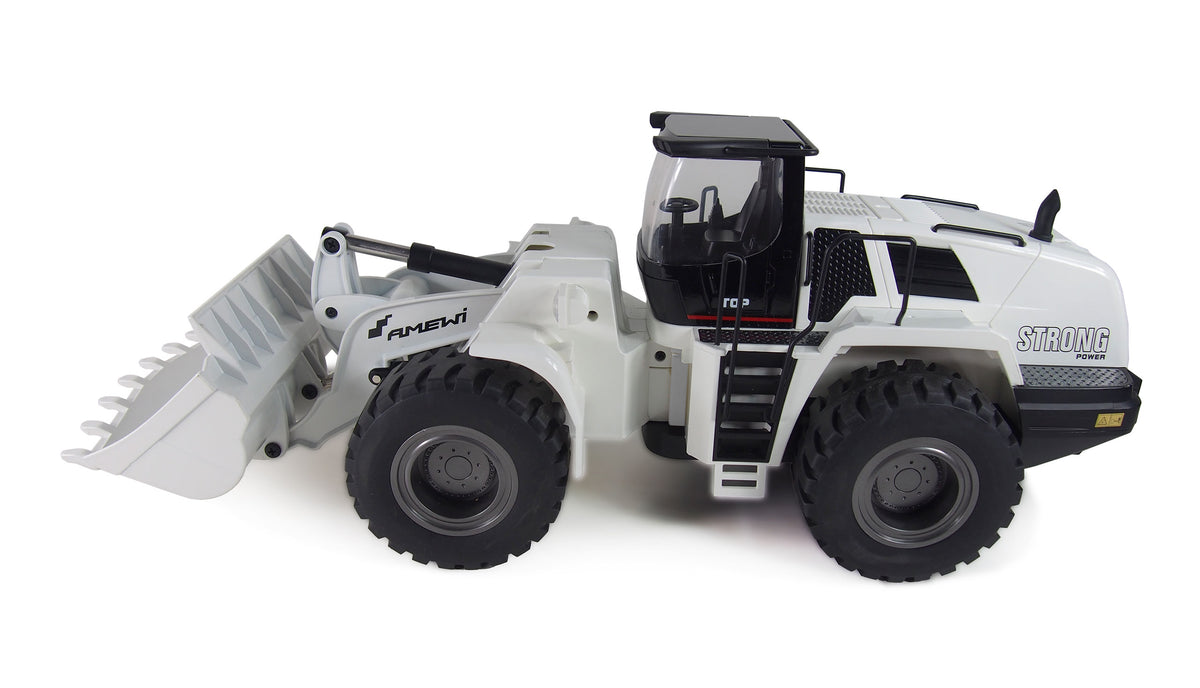 Powerful Wheel loader G484E AE – in metal w. 10-functions, lights and sound in scale 1:14