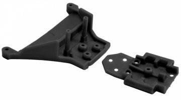 RPM Bulkhead Front Black Slash 4x4(LCG), Rustler 4x4(Short Batt) - 73562