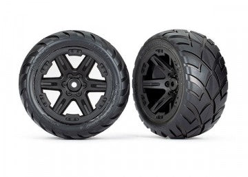 Traxxas 6768 Tires &amp; Wheels Anaconda/RXT Black 2,8" 2WD Rear (TSM-Rated) (2)