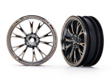 Traxxas 9472X Wheels Front Black Chrome (2)  Drag Slash